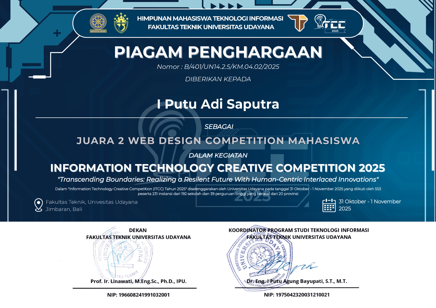 Information Technology Creative Competition Web Design.