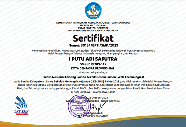 National Web Technology Finalist.